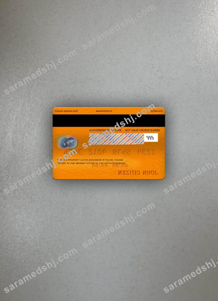 Latvia Swedbank mastercard photolook back